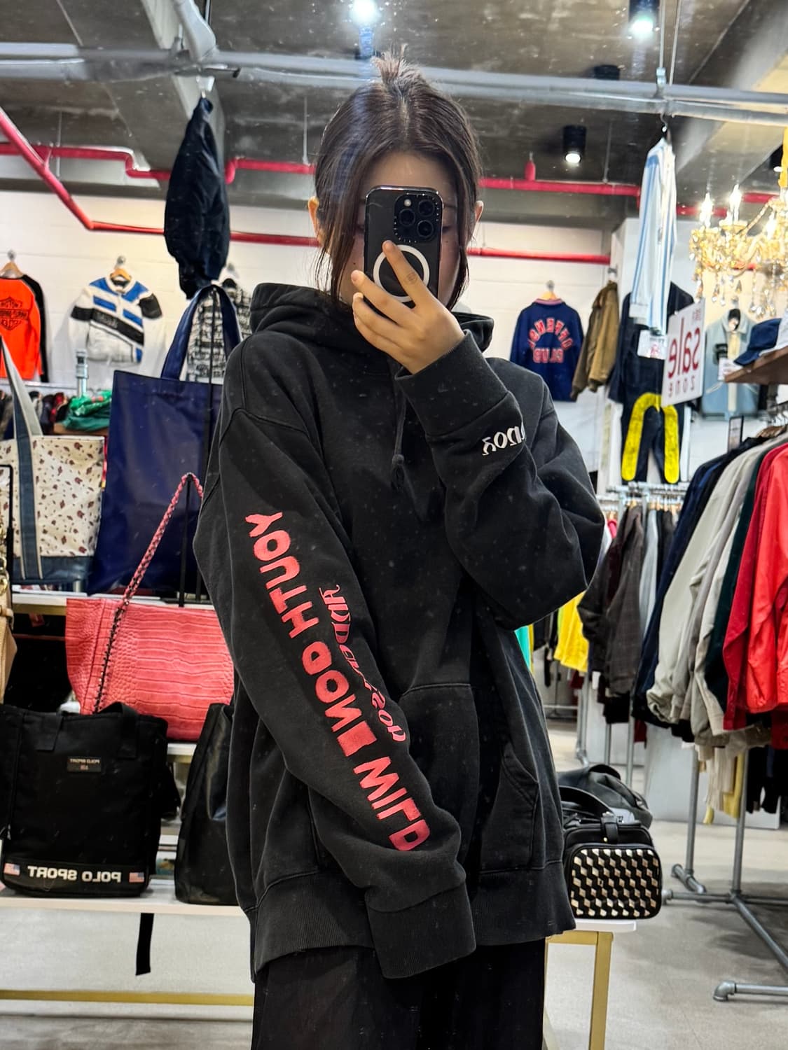 앤더슨벨 백 프린팅 후드티 상품이미지4