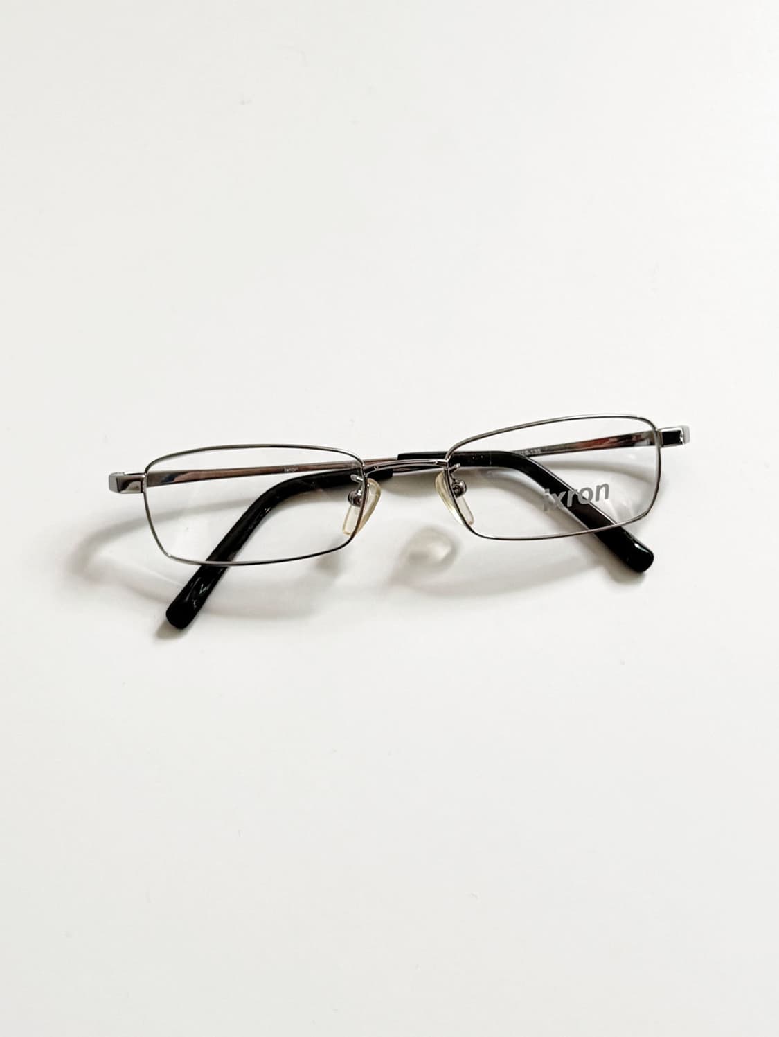 90s IXRON 건메탈 슬림 스퀘어 긱시크 빈티지 안경 상품이미지1