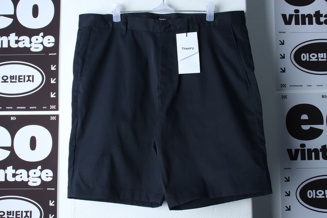 (XL) 띠어리 반바지 팬츠 새상품 네이비 폴리 놈코어-P1P10360 상품이미지2