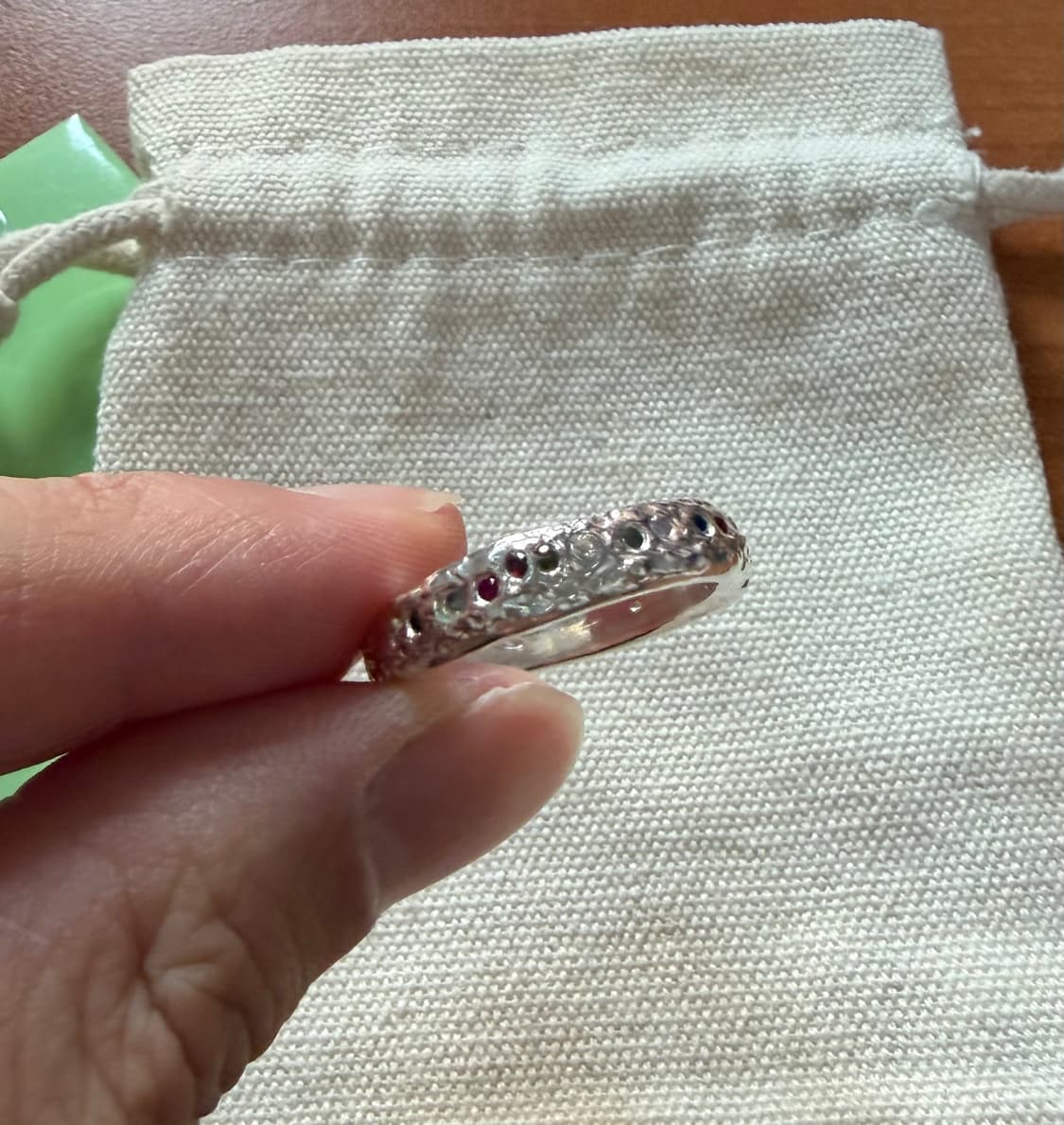 핸드메이드 빈티지 스톤 세팅 리얼 실버 반지 22호 상품이미지2