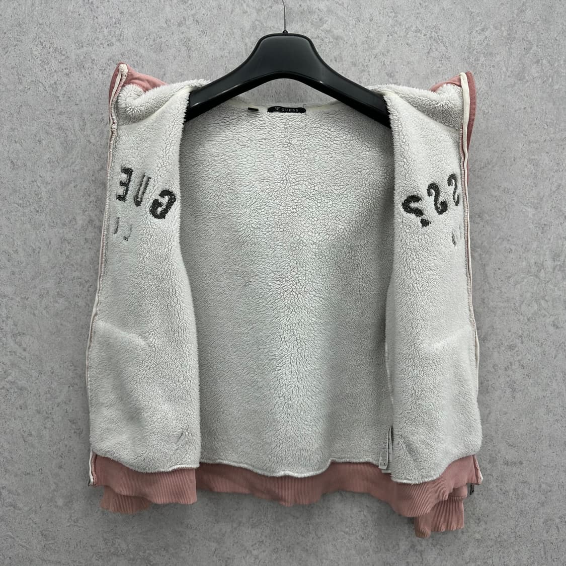 85 게스 y2k 여자 안감 털후리스 후드집업 상품이미지3