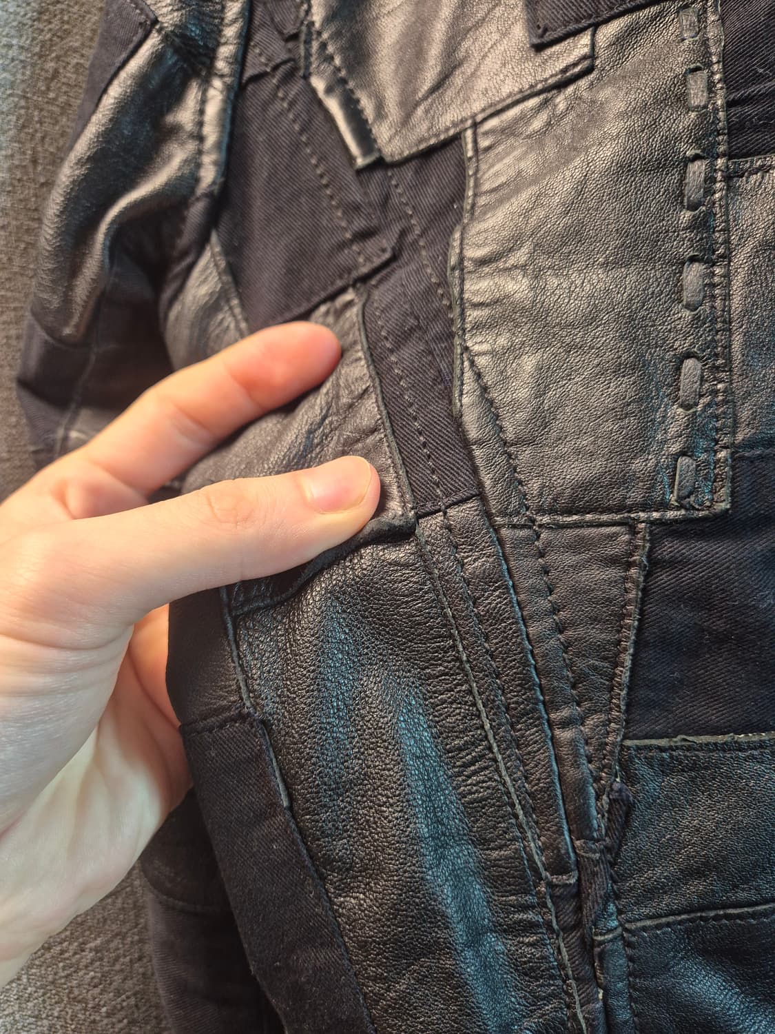 딕 비켐버그 레더 패치 집업 자켓 50 상품이미지10