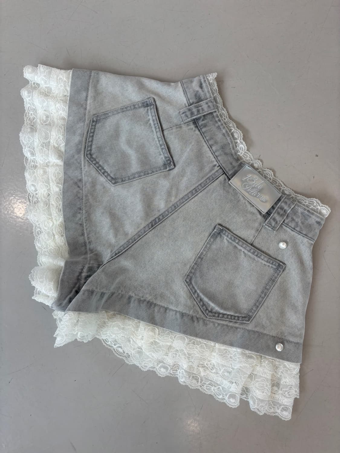 (New) 13de Marzo Lace Denim Shorts 상품이미지6