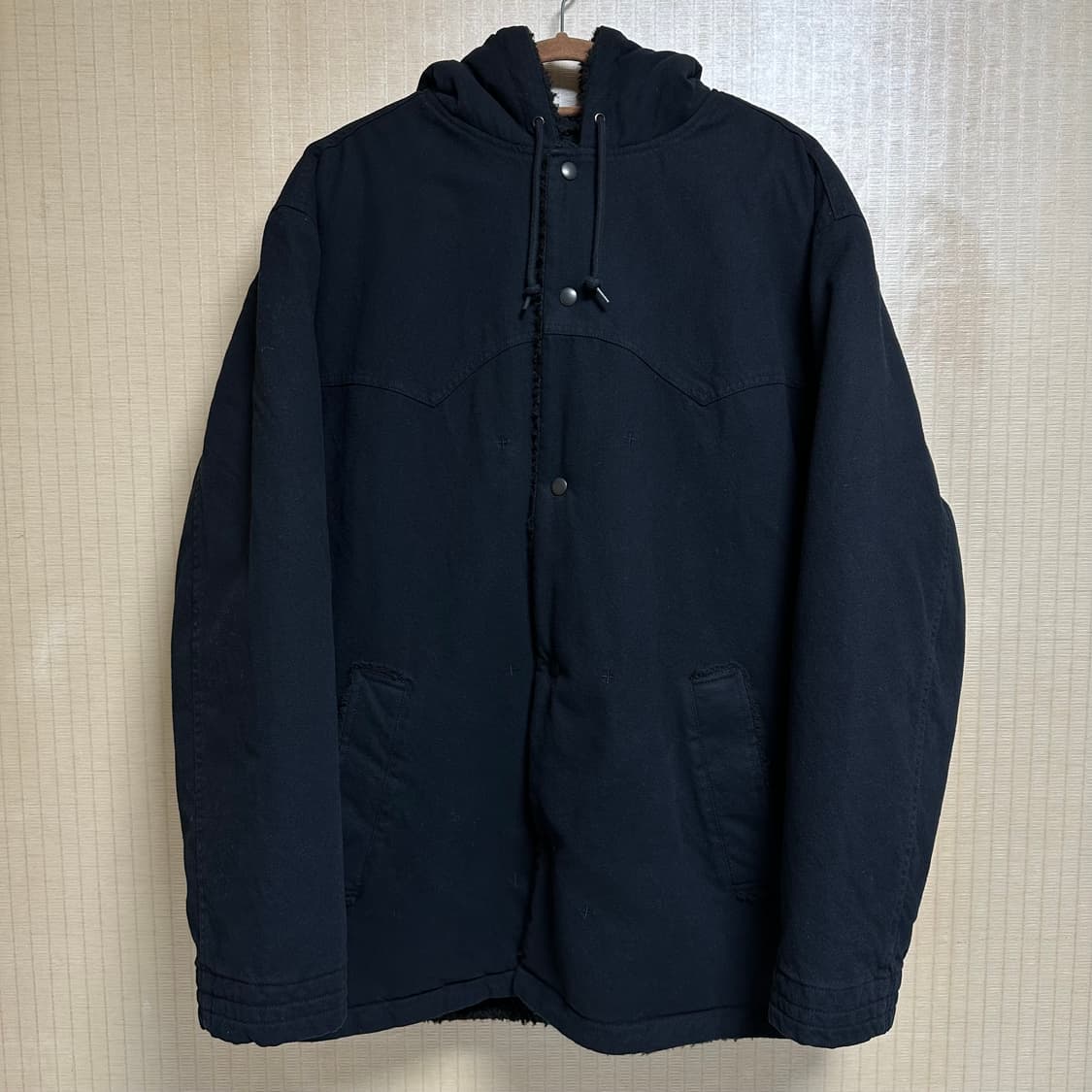 슈프림 넘버나인 포우 셔링 후드 코트 블랙 XL사이즈 상품이미지2