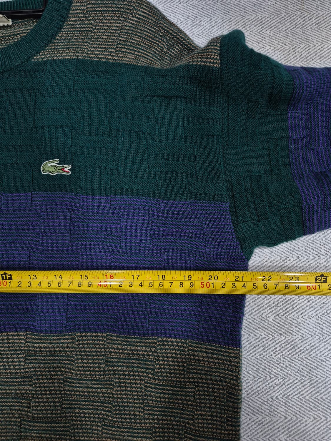 라코스테 CHEMISE 스트라이프 패턴 니트 남성 105사이즈 오버핏 상품이미지6