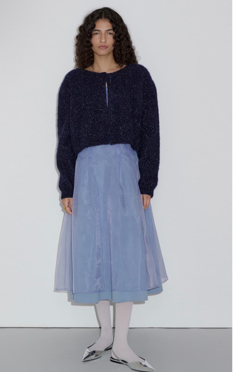 오버듀플레어 글리터 가디건 네이비 상품이미지3