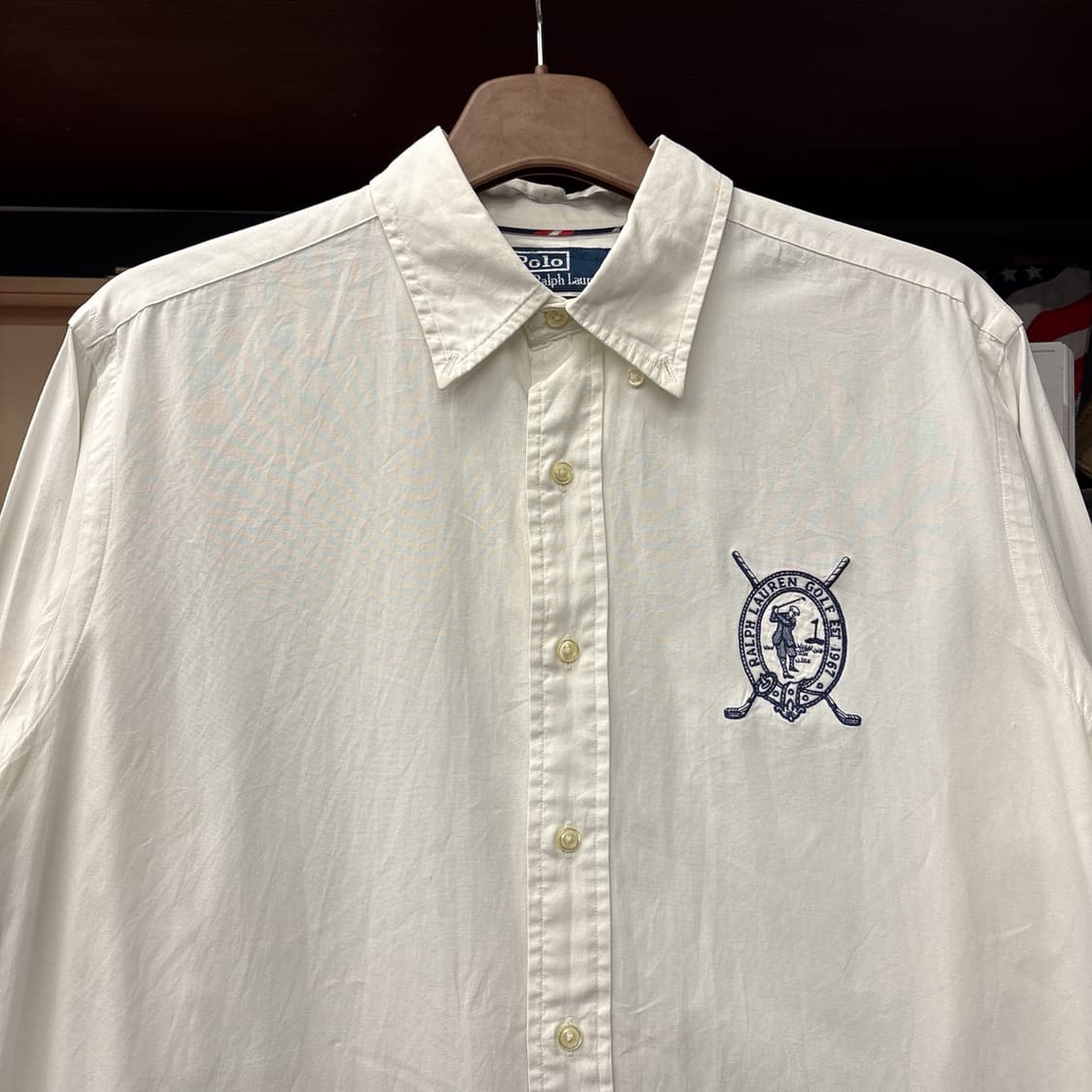 90s 폴로 랄프로렌 클래식핏 골프클럽 크레스트 버튼다운 셔츠 N1091 상품이미지3