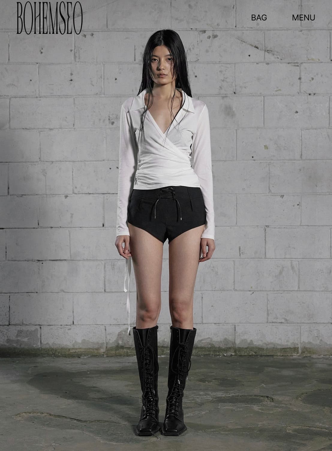 보헤미안서울 랩셔츠 가디건 화이트 상품이미지1