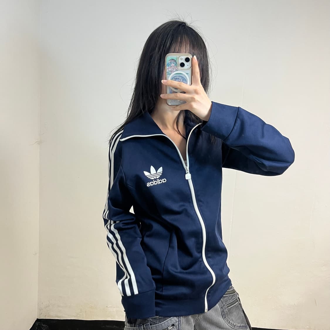 Adidas black windbreaker 상품이미지4