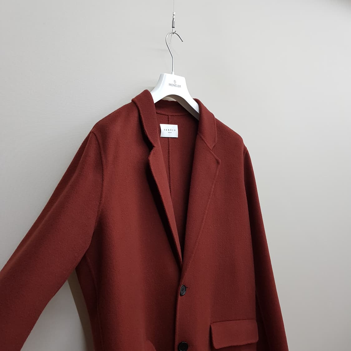 산드로 SANDRO 캐시미어 블렌드 싱글 코트 L사이즈 상품이미지3