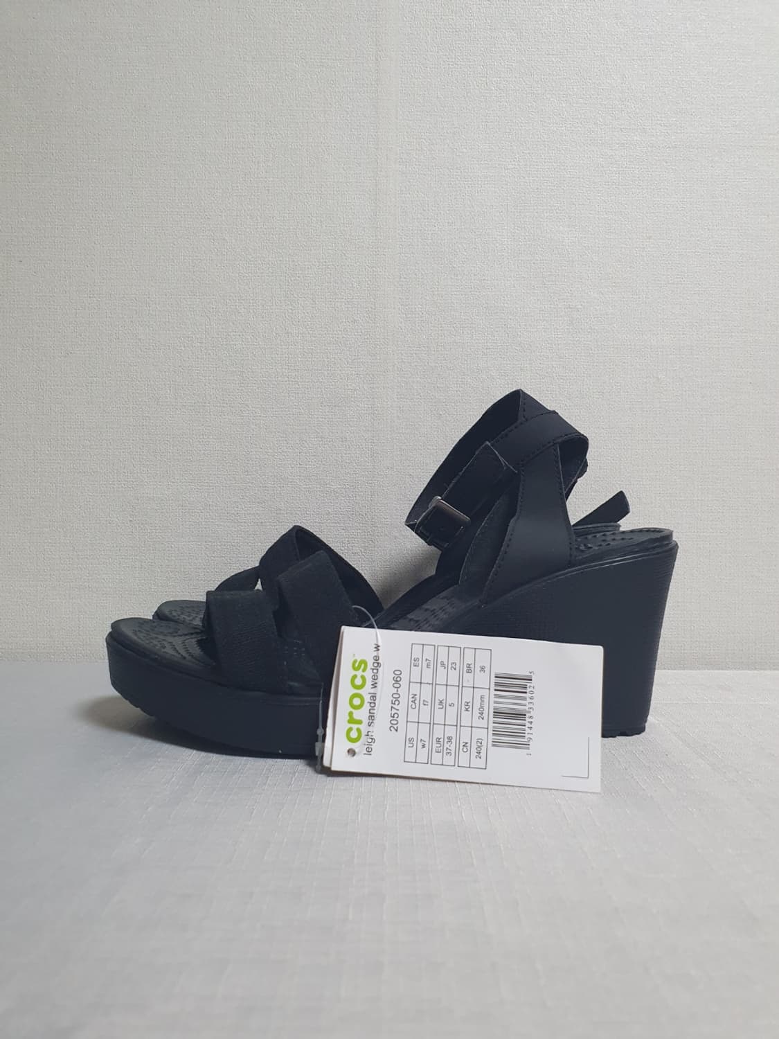 크록스 레이 웨지 샌들 블랙 240mm 상품이미지1