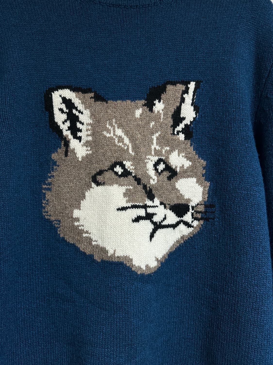 메종키츠네 빅 폭스헤드 램스울 니트 L(100-105) 상품이미지2