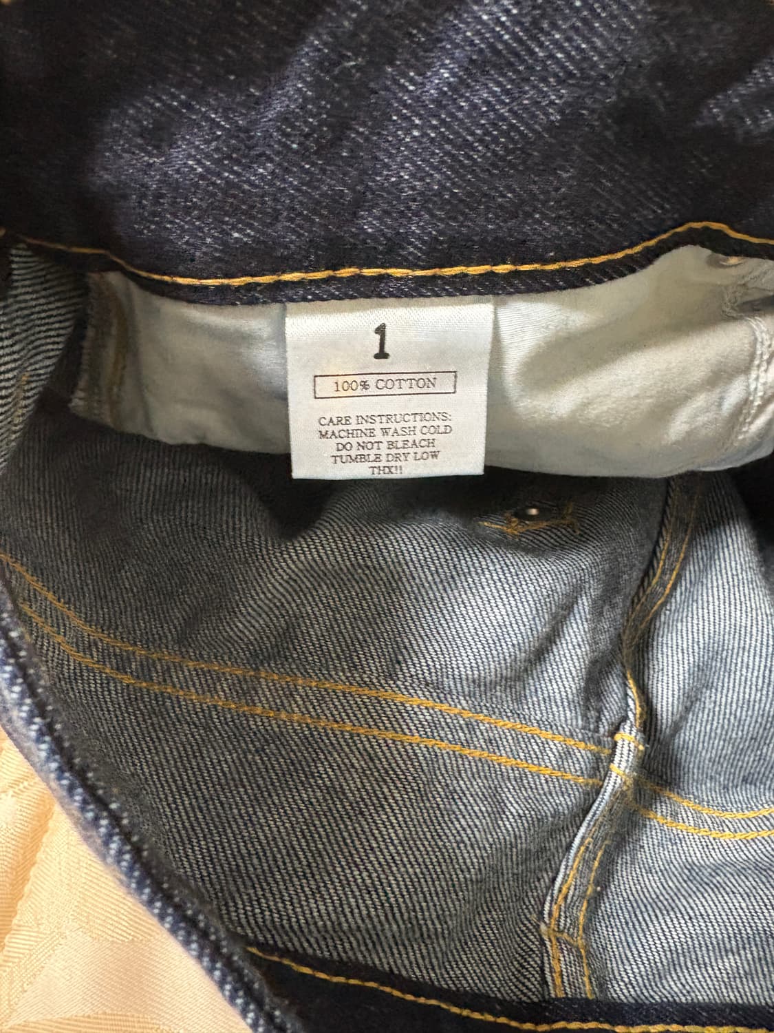 [1] 9999아카이브 더블니 데님 팬츠 인디고 블루 상품이미지5