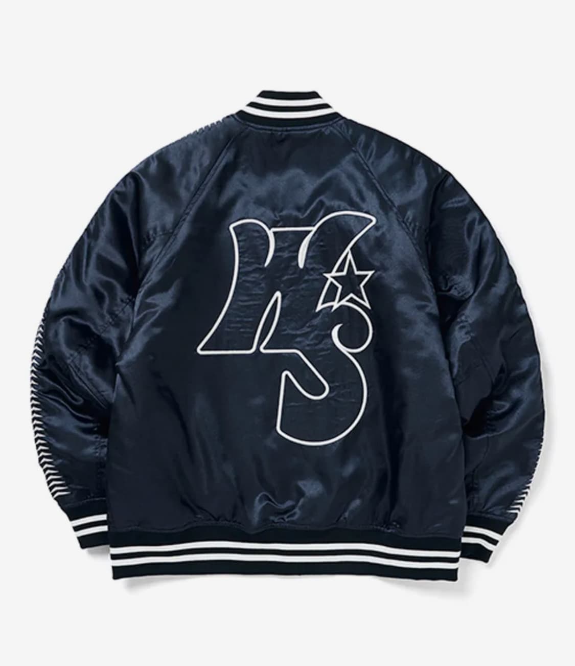 WKNDRS 위캔더스 바시티 자켓 W SATIN JK (NAVY) M 상품이미지2