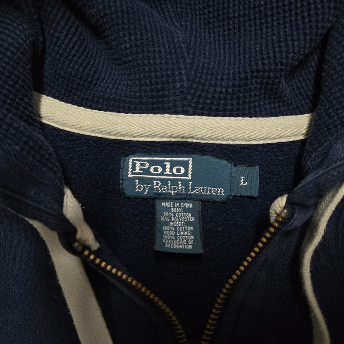 L 폴로랄프로렌 써멀 후드 집업 네이비 상품이미지3