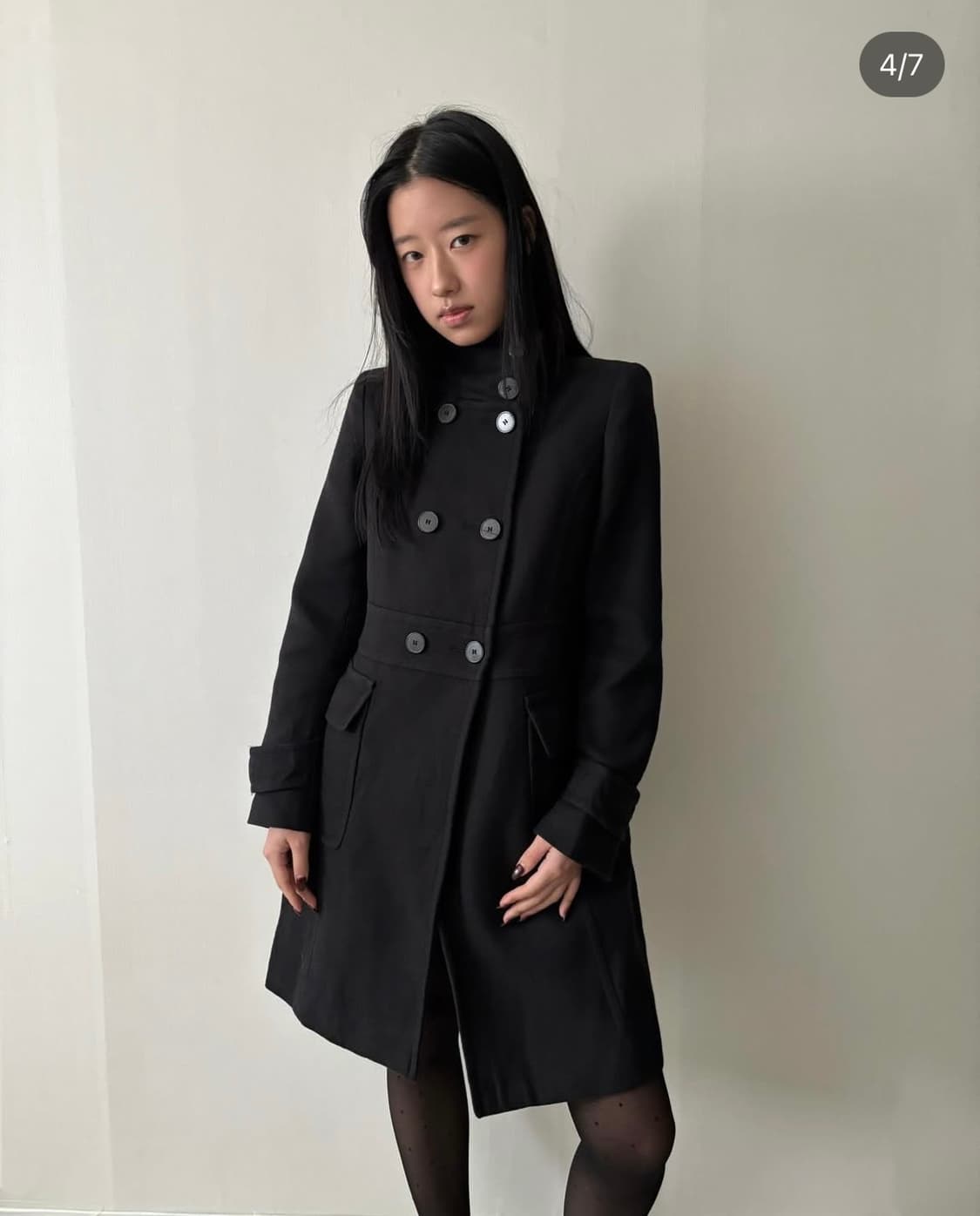 블랙 울 코트 상품이미지4