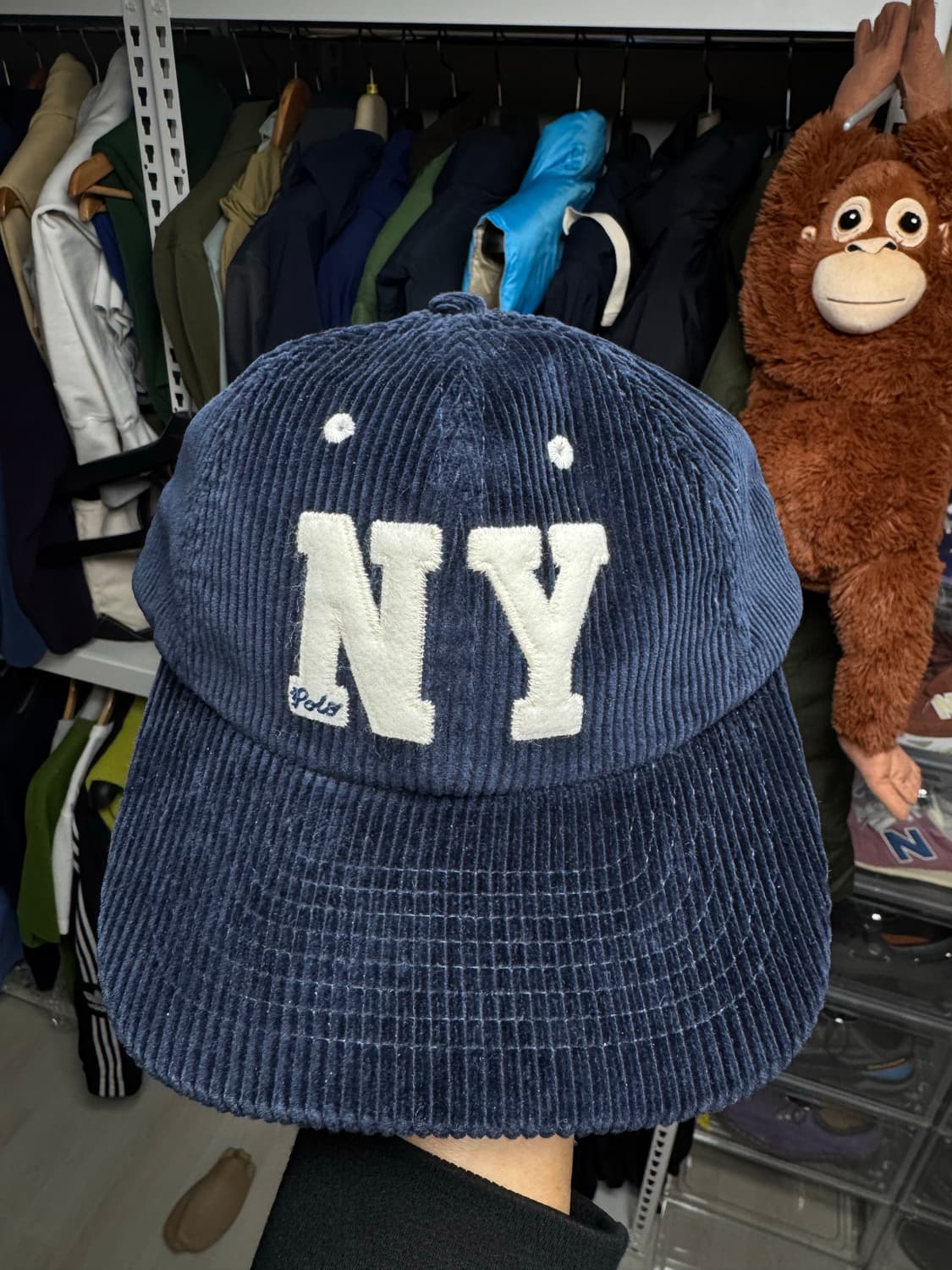 폴로랄프로렌 NY 패치 코듀로이 캡 네이비 상품이미지1