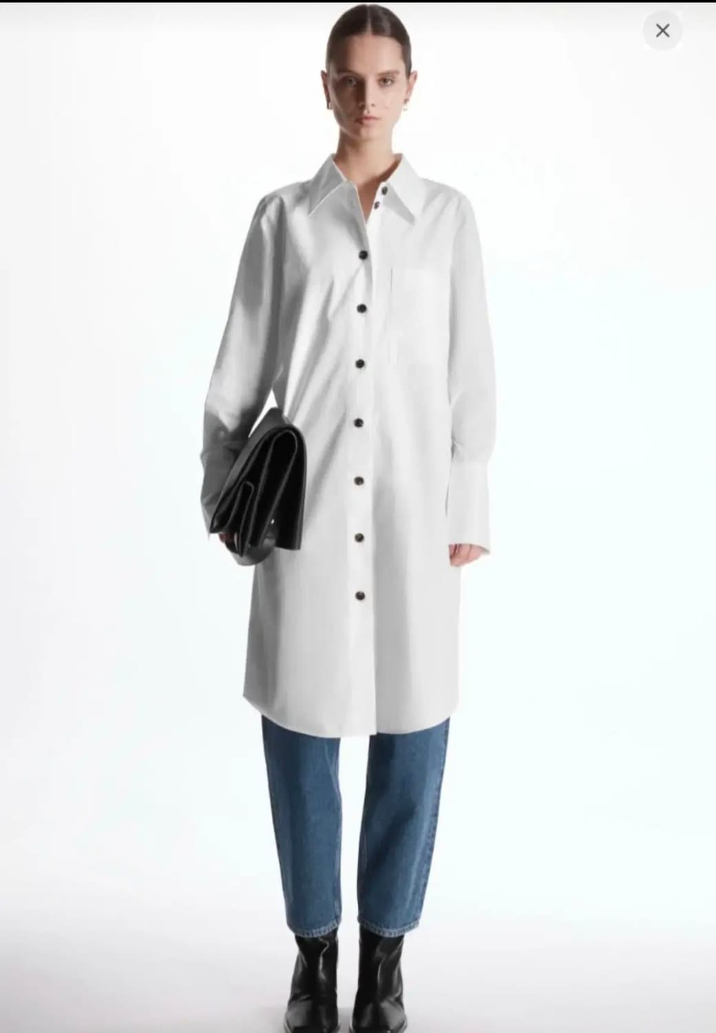 COS 코스 화이트 셔츠 원피스 릴랙스핏 드레스 40 상품이미지1