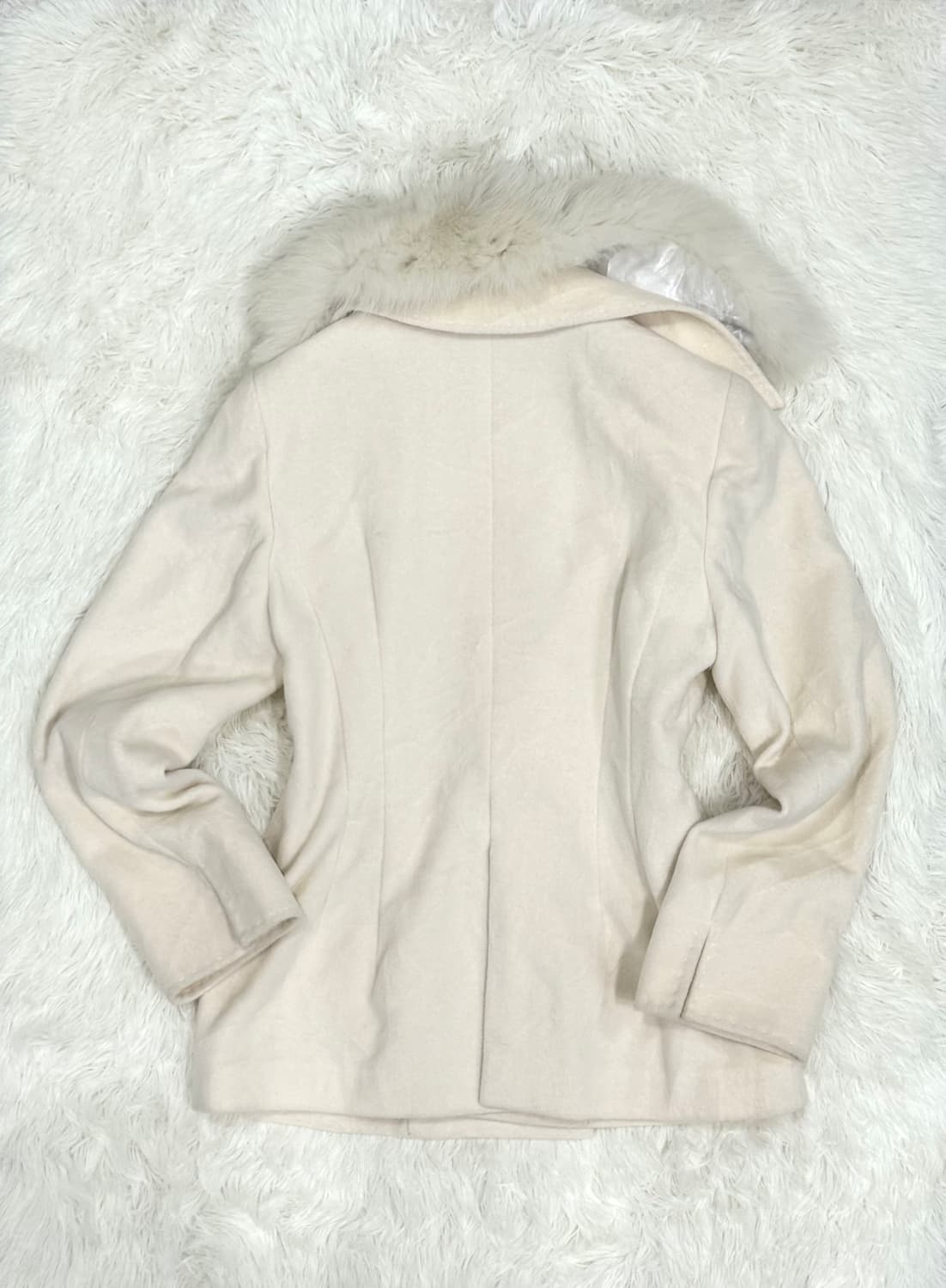 라떼갸루 아이보리 퍼 코트 히메갸루 핀터깔 상품이미지3