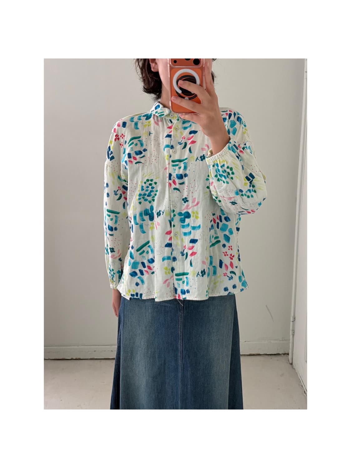 일본빈티지 모리 수채화 아방셔츠 상품이미지1