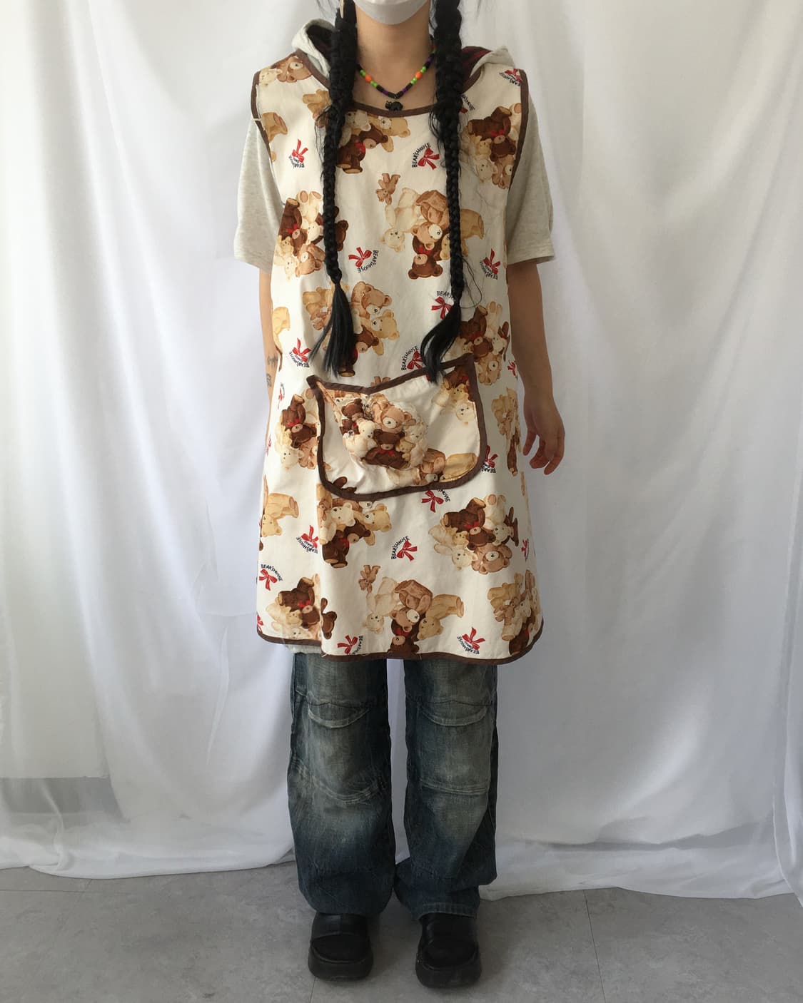 Bear pattern apron 상품이미지6
