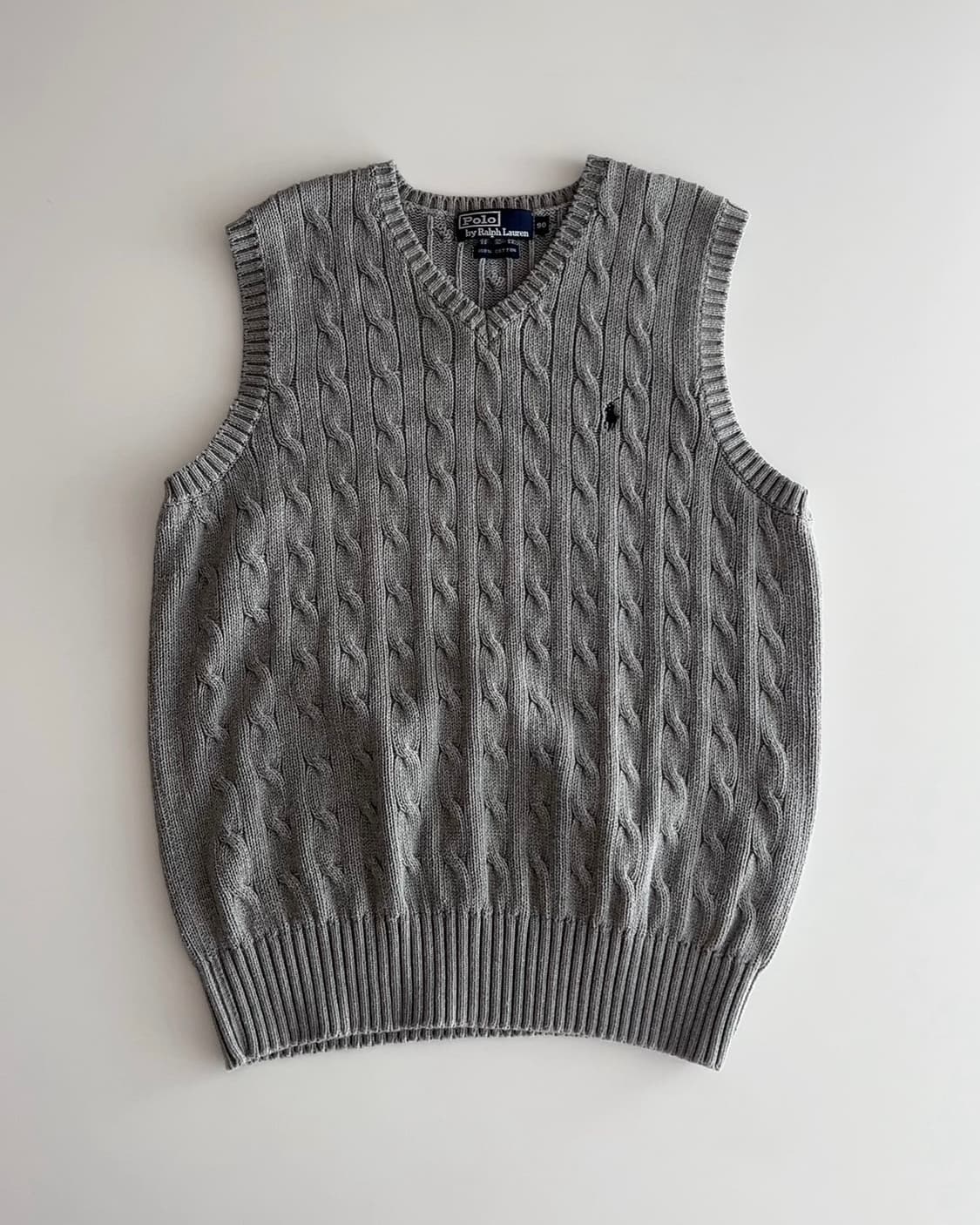 폴로 랄프로렌 그레이 꽈배기 니트 조끼 S 상품이미지2