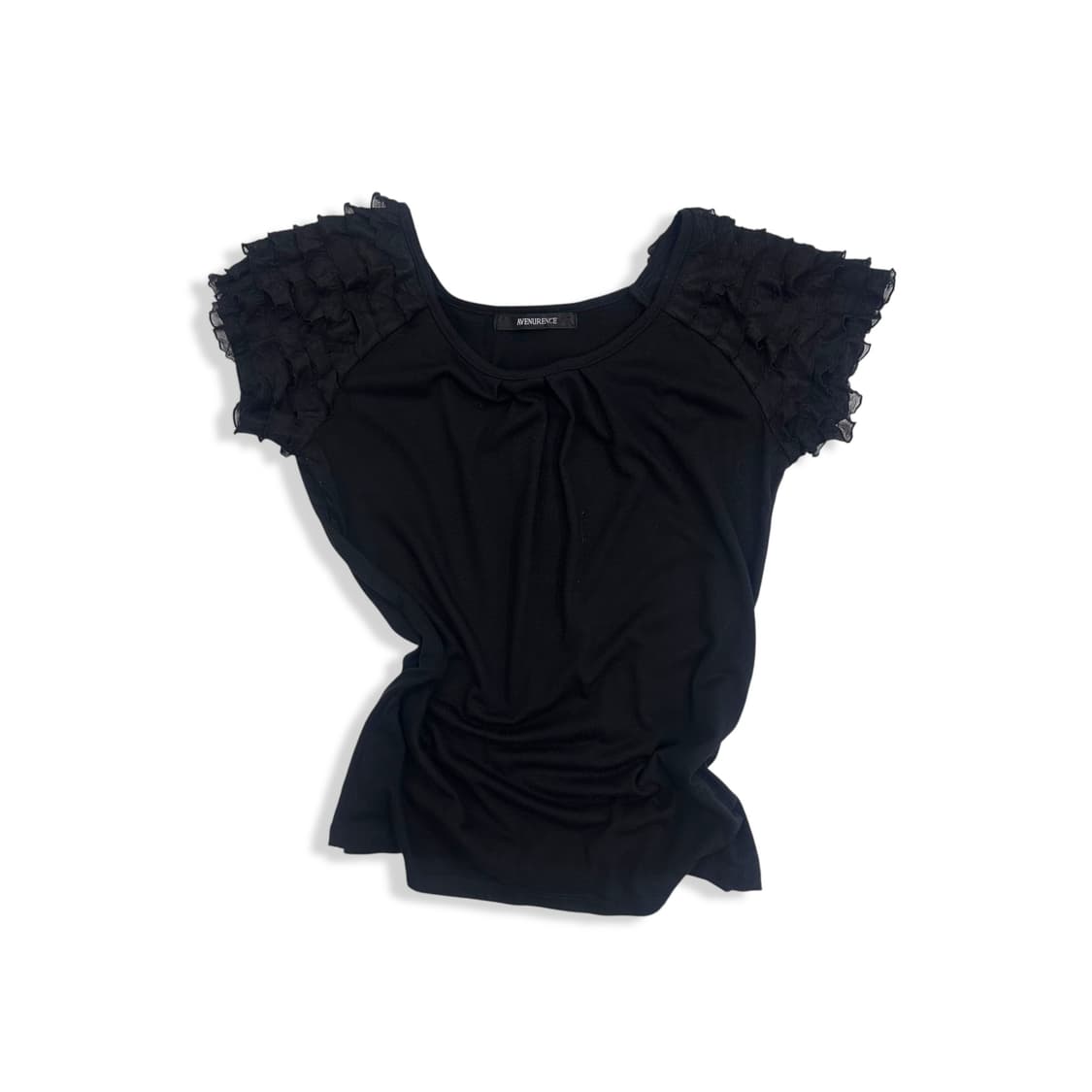 Frill Cap Shoulder Drape Top 상품이미지1