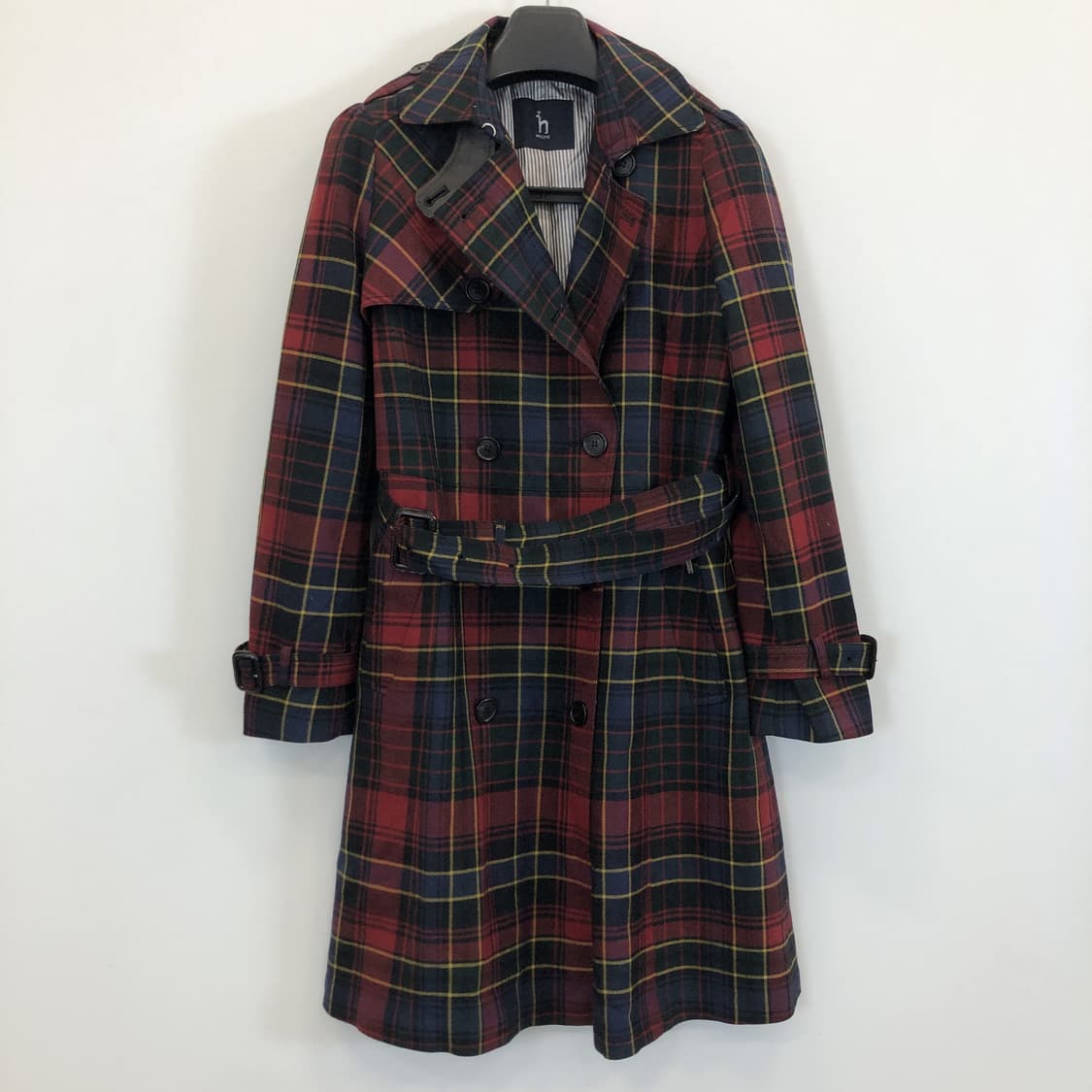 헤지스 타탄 모 100% 트렌치코트 95-165  상품이미지1