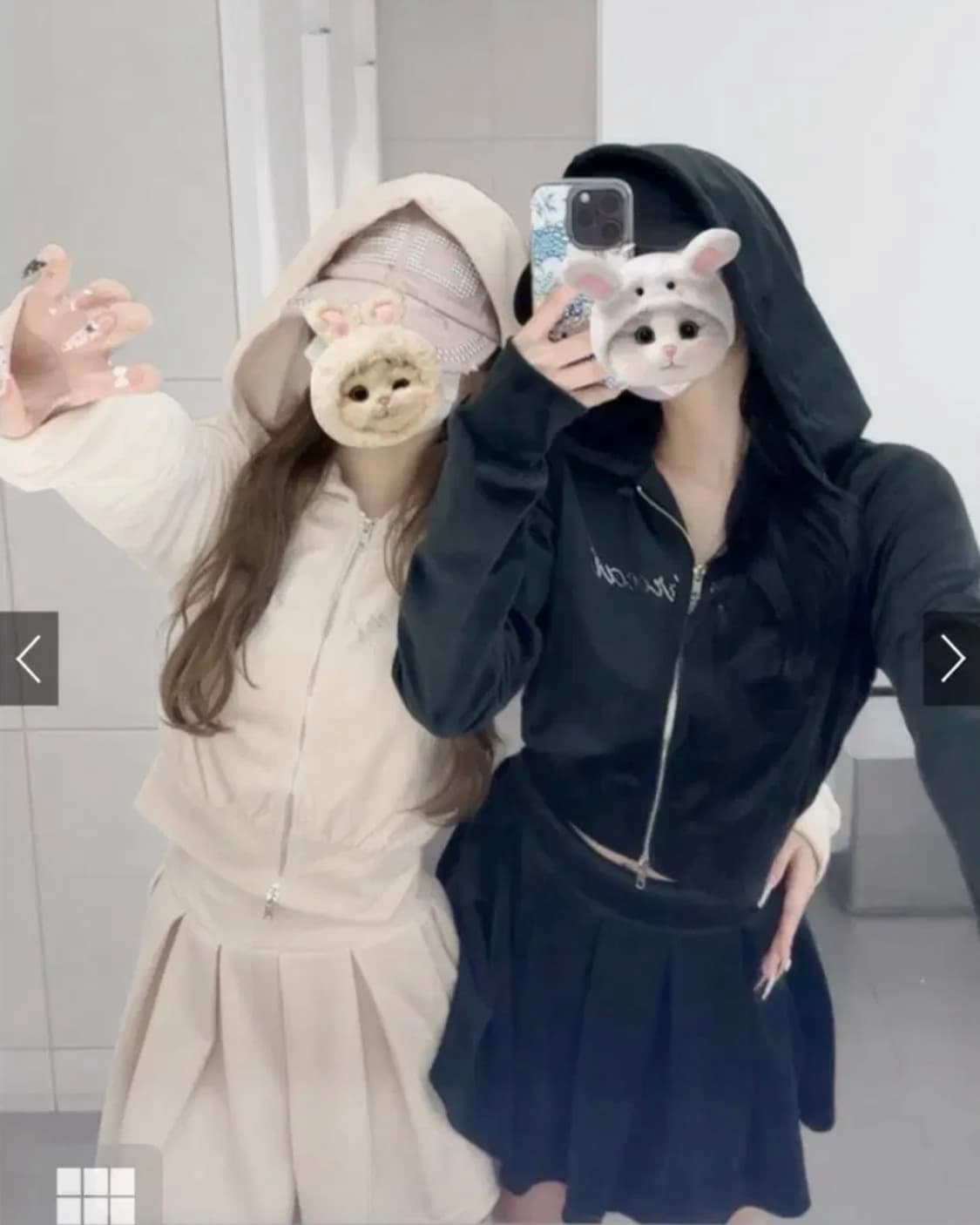 GRL 그레일 벨벳 셋업 아이보리 스나계 상품이미지1