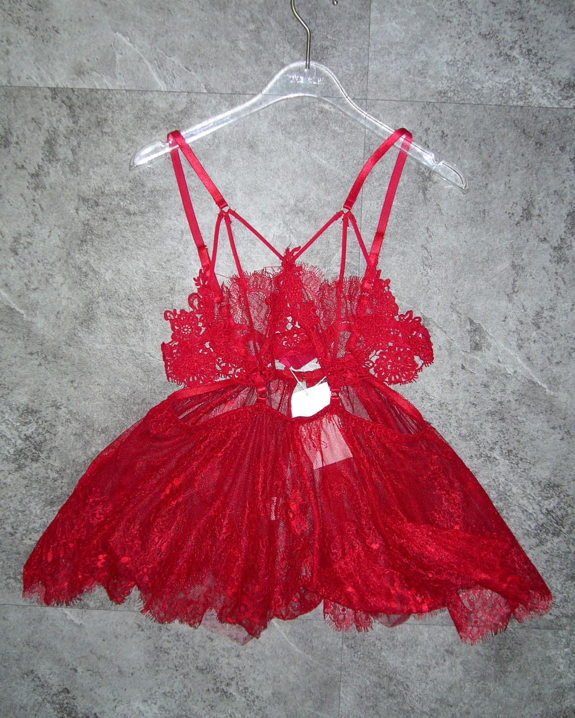 Red Lace Slip Dress 상품이미지1