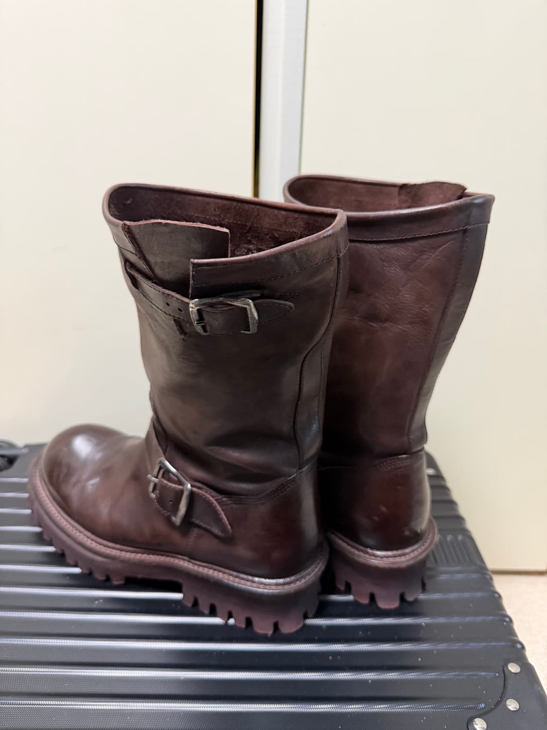 야세 6.5cm 페더 코만도솔 홀스하이드 엔지니어부츠 브라운 상품이미지2