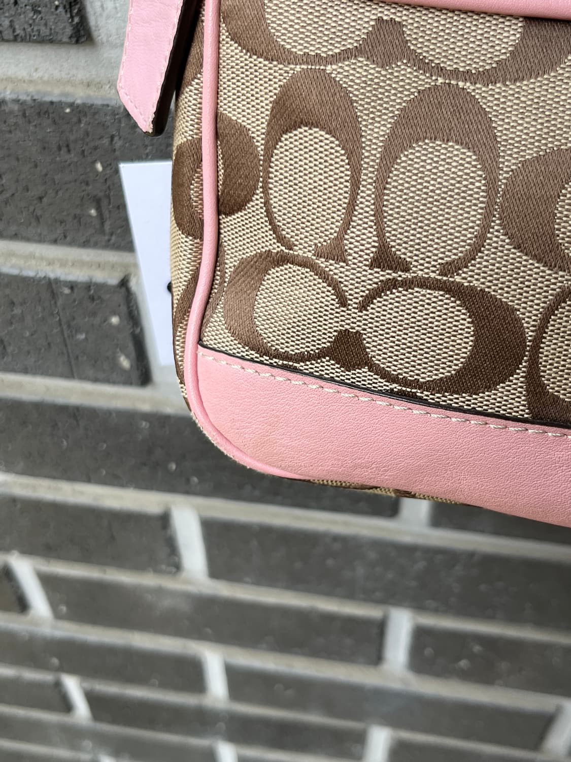 00s Coach 코치 콤비 턴락 백 핑크 상품이미지9