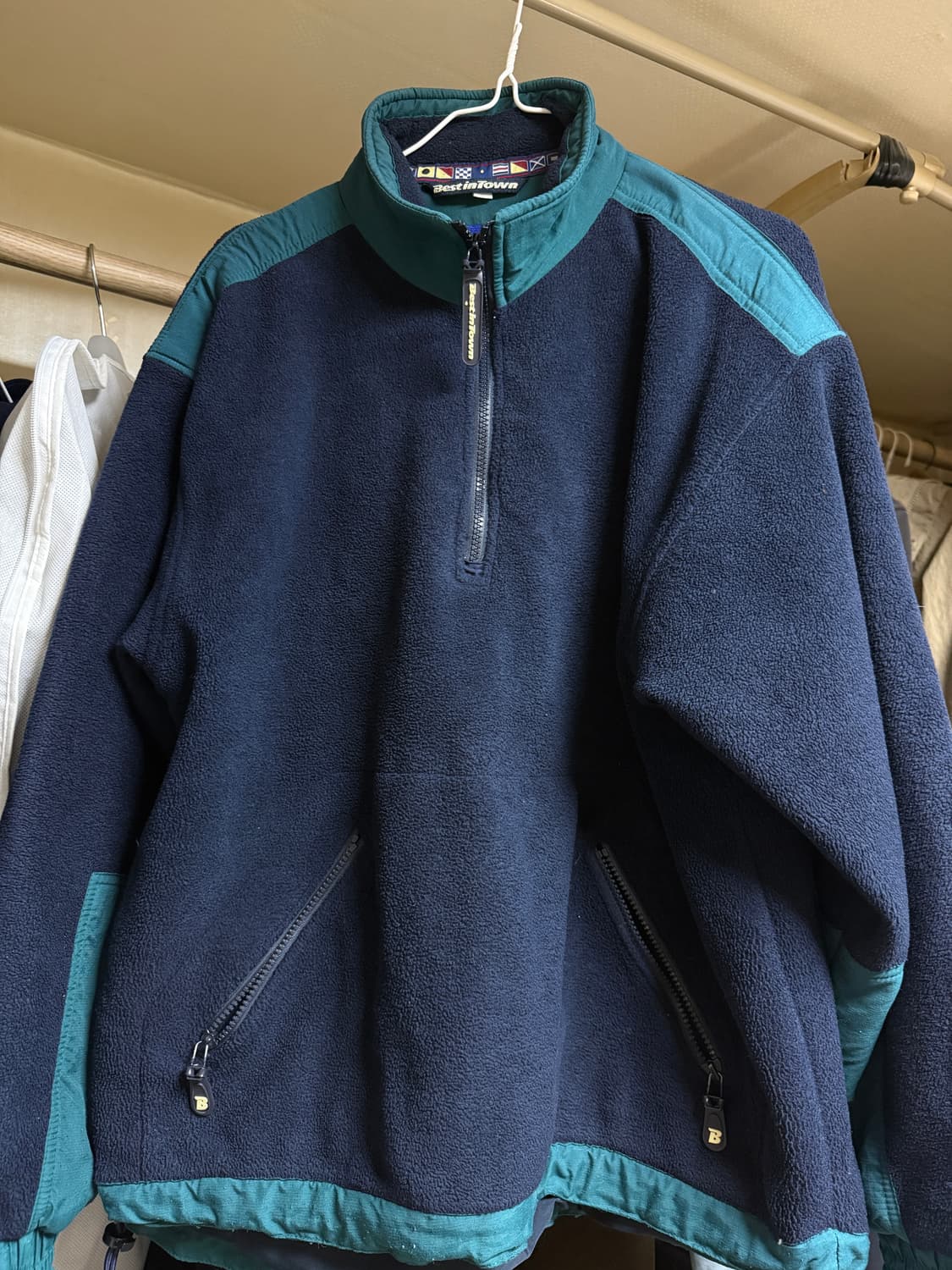 <처분가> 플리스 하프집업 네이비/그린 상품이미지1