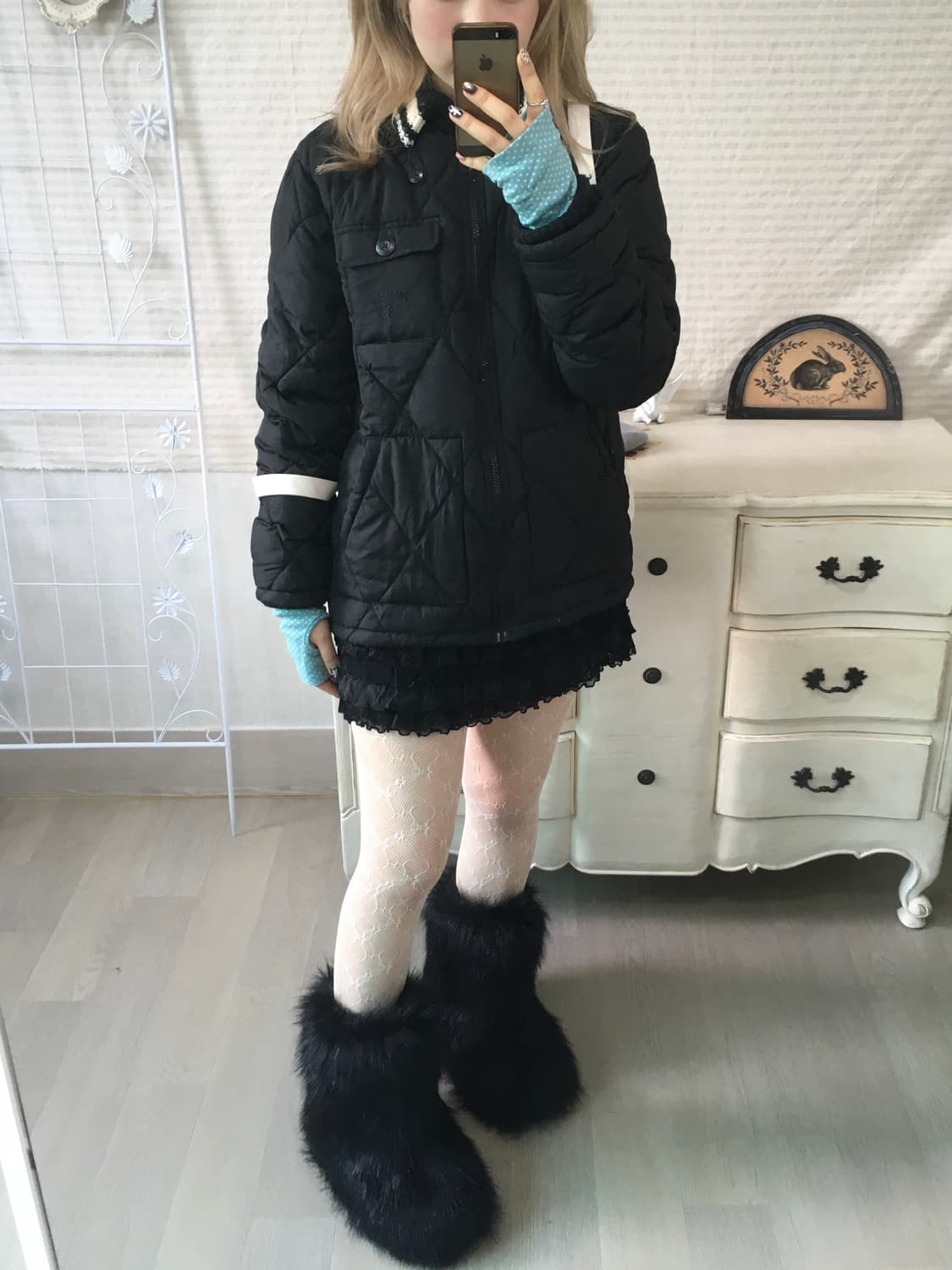 T&c surf 블랙 퀄팅 패딩 점퍼 상품이미지3