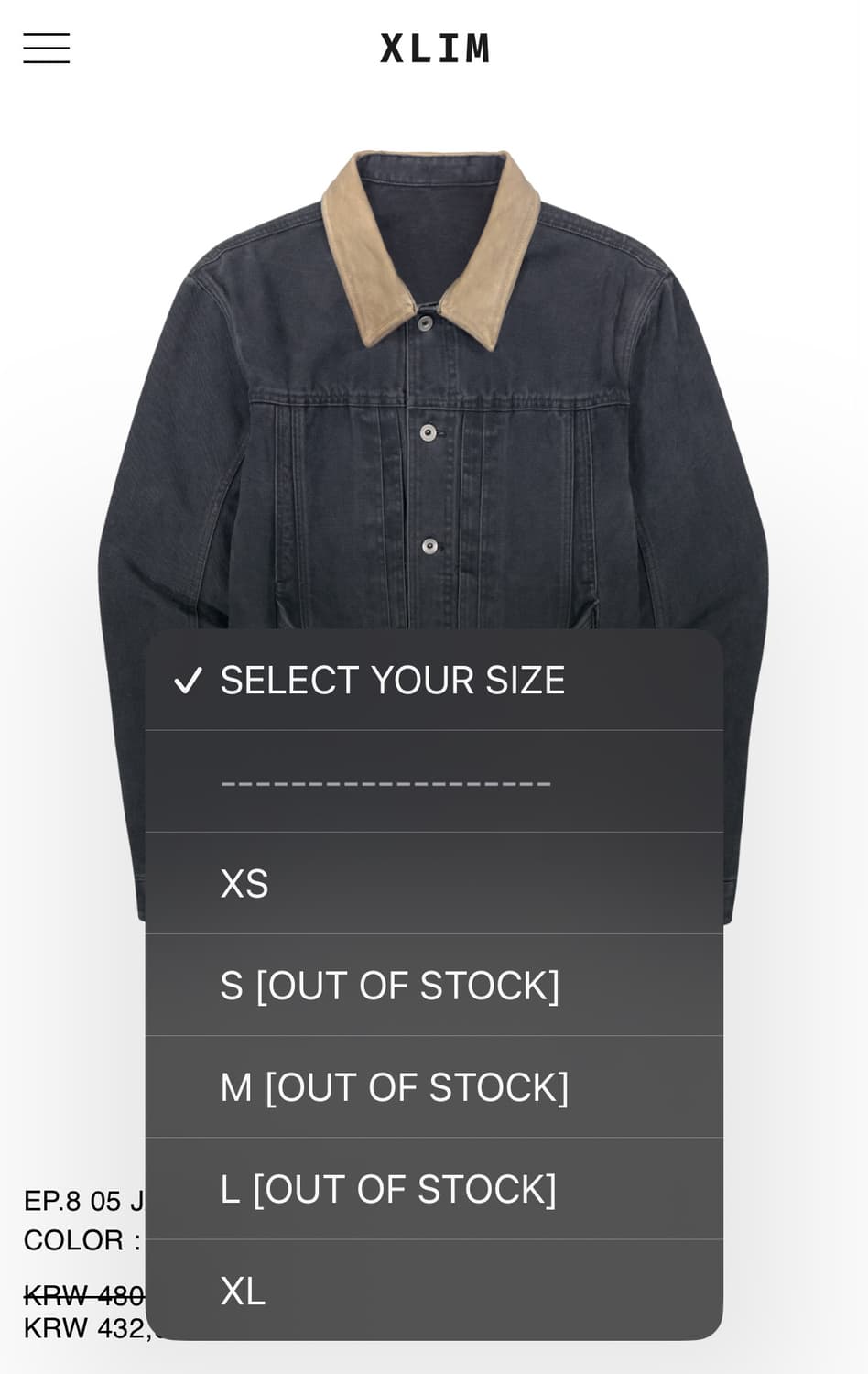L) xlim ep8 05 jacket deep navy 상품이미지5