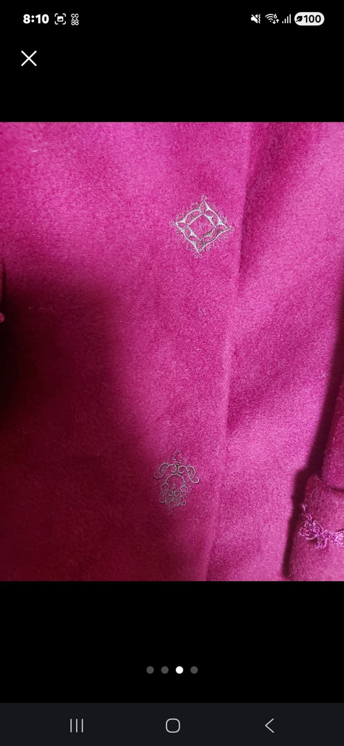 액시즈팜 axes femme 와인색 퍼 자수 롱코트 상품이미지3