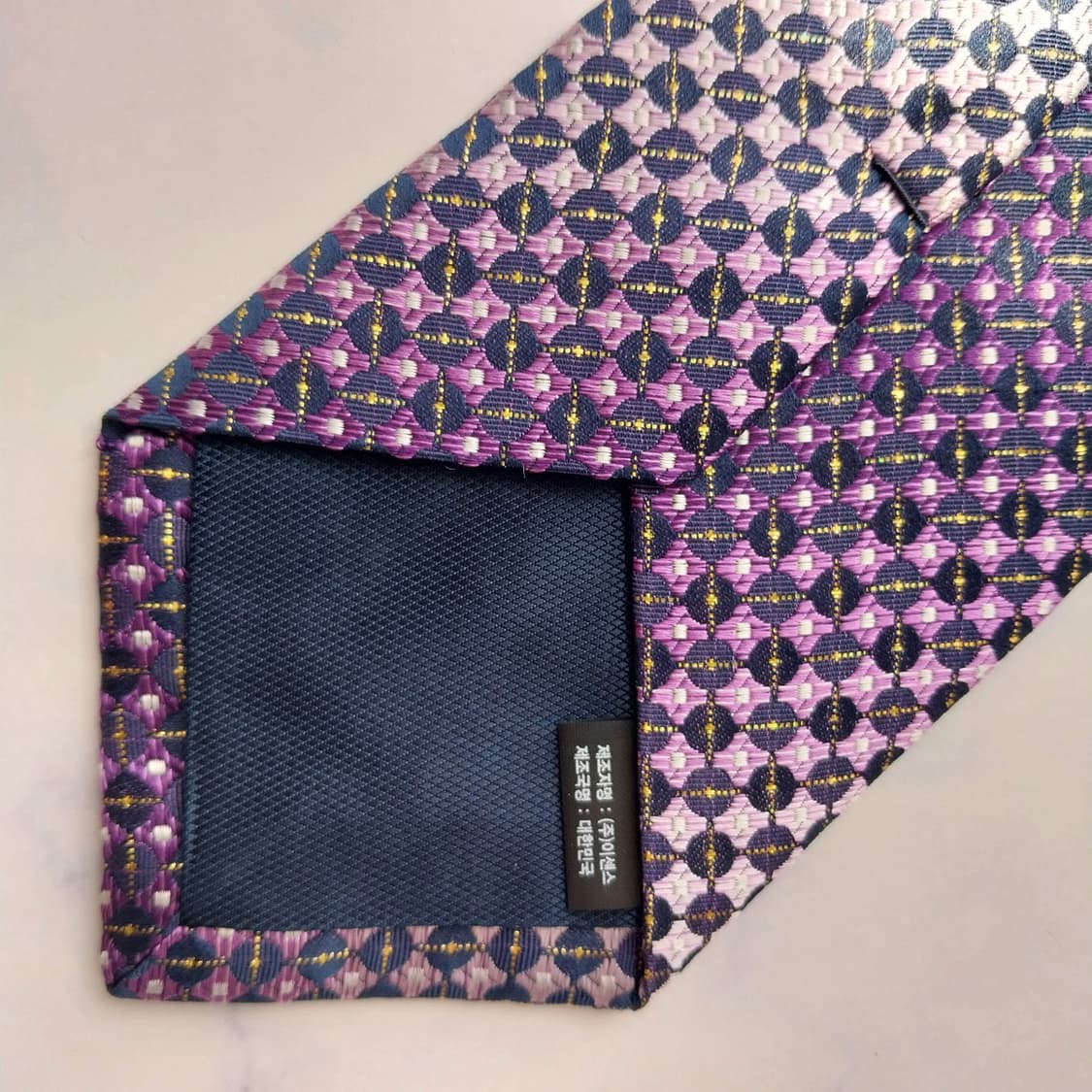 니나리치 실크 퍼플 패턴 넥타이 8.9cm A+등급 K2380 상품이미지8