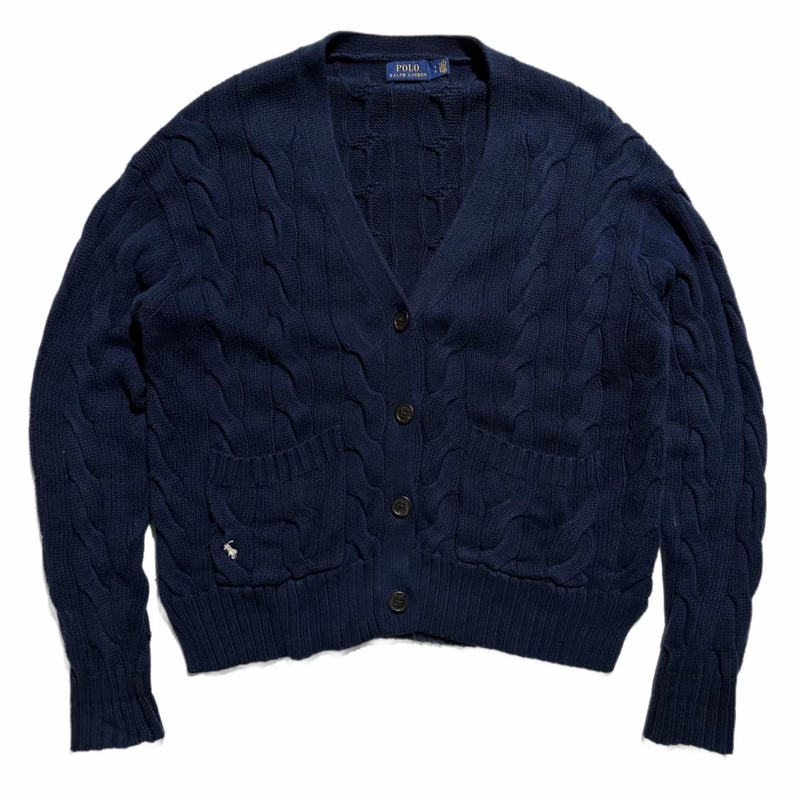 폴로 랄프로렌 포니로고 포켓 케이블 크롭 가디건 상품이미지1