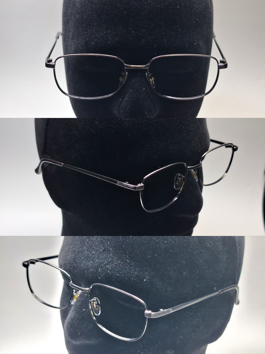 00s 일본 빈티지/ 건메탈 스퀘어 메탈 안경테 레트로 클래식 수입 패션 상품이미지8