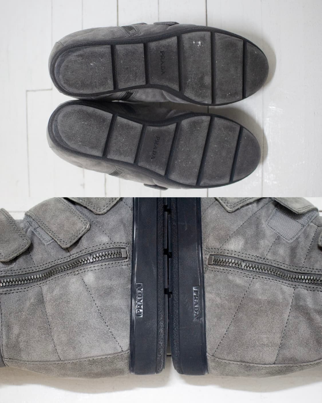 프라다 스니커즈 prada suede strap high sneakers 상품이미지6