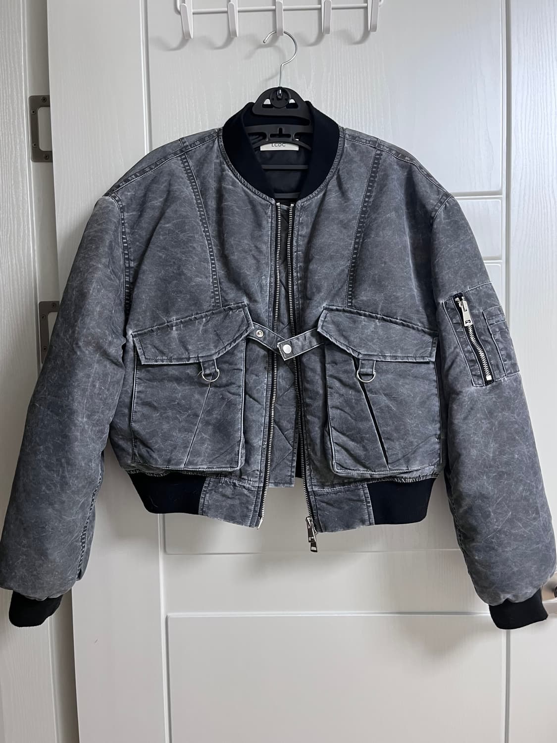 Lcdc crop bomber puffer jacket dustygrey 상품이미지5