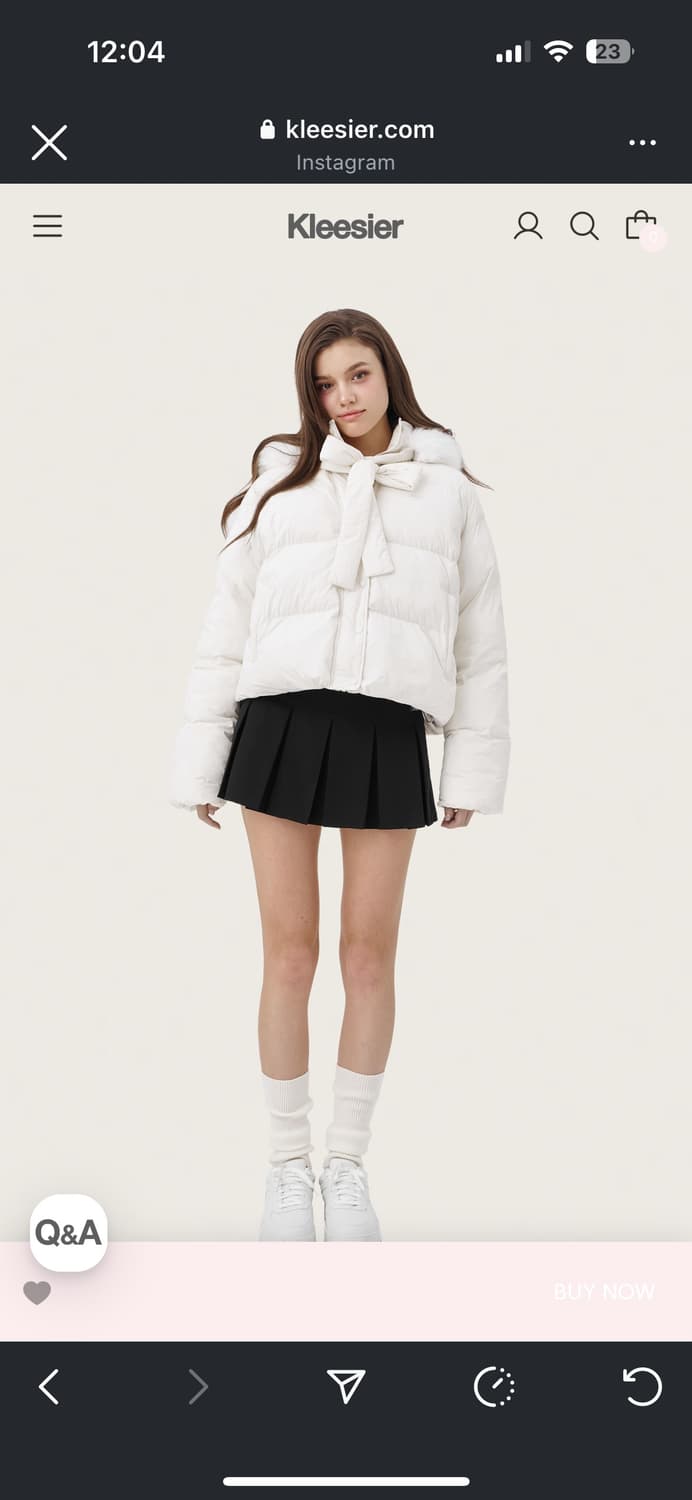 클리시어 패딩 리본 퍼 패딩 상품이미지1