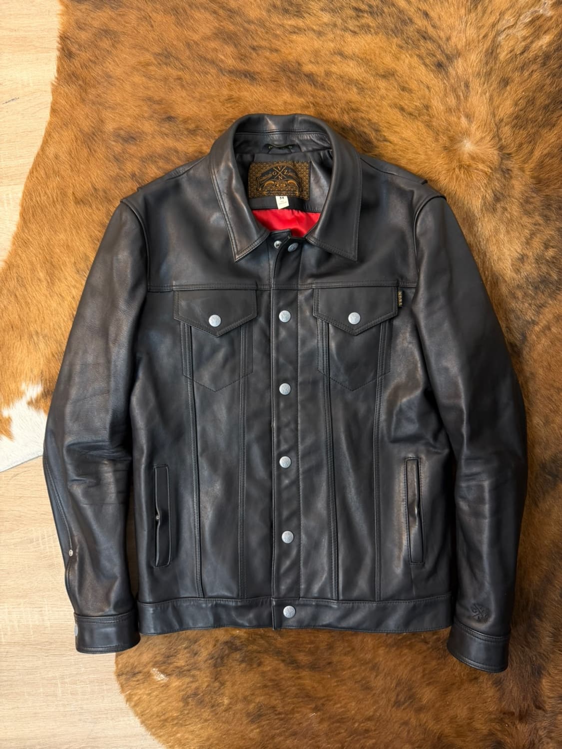 누드본즈 말가죽 트러커 레더 자켓  상품이미지2