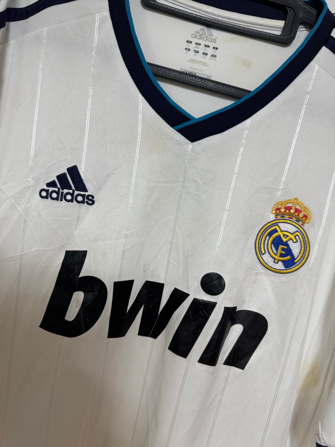 XL 아디다스 레알 마드리드 12-13 홈 유니폼 반팔 노마킹 상품이미지6