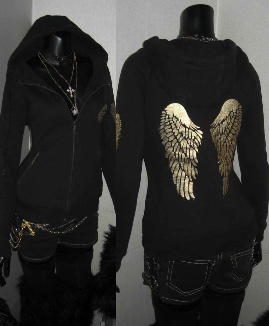 오네갸루 펑크 골드 날개 후드집업 상품이미지1