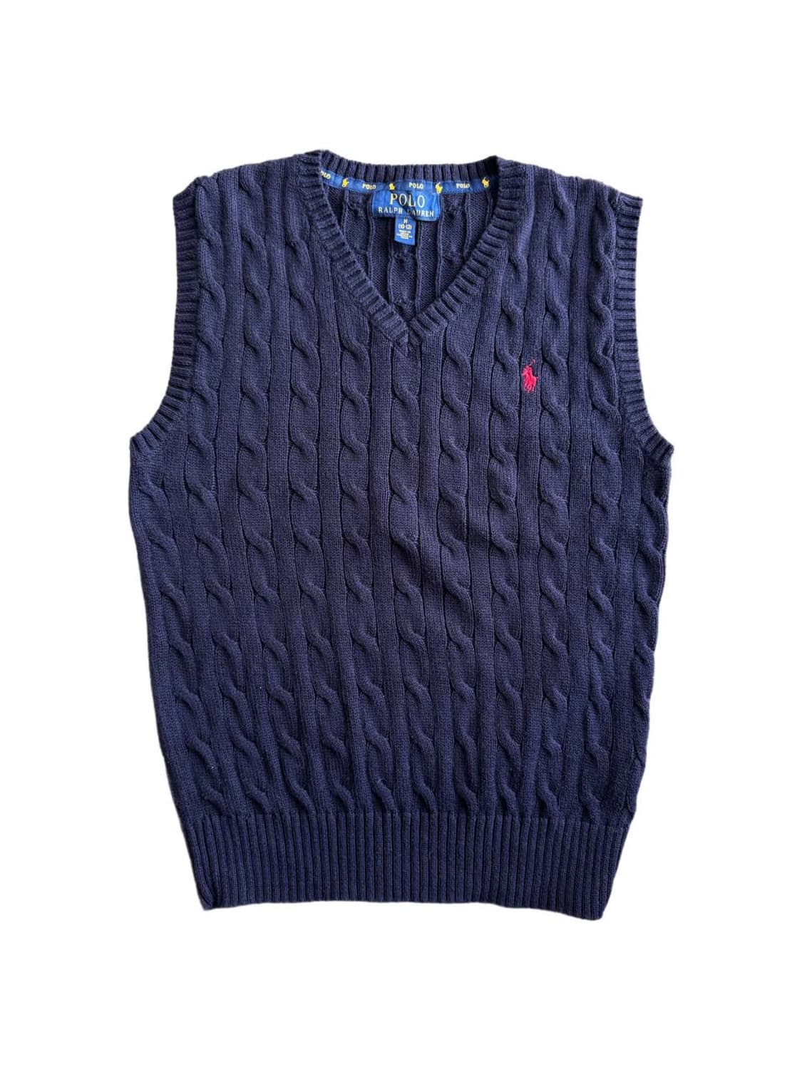 PRL cotton cable knit vest 상품이미지1