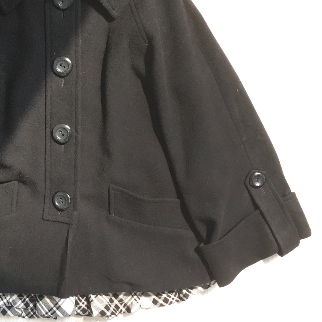 JPN/ 블랙코트 모리걸코트 모리룩숏코트 둥근카라코트 상품이미지3