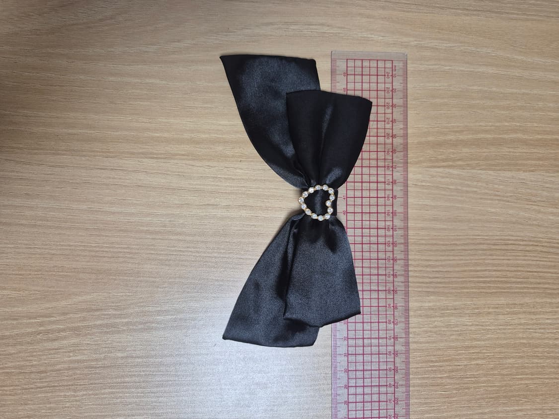 트랄랄라 히메갸루 하트버클 사틴리본브로치 블랙 상품이미지2