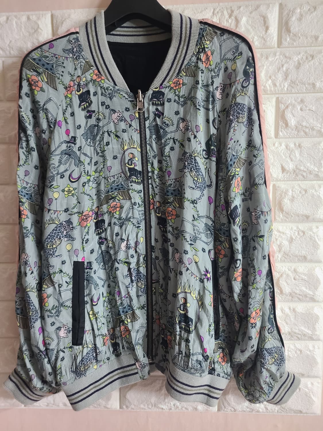 패턴 봄버 자켓 양면 상품이미지1