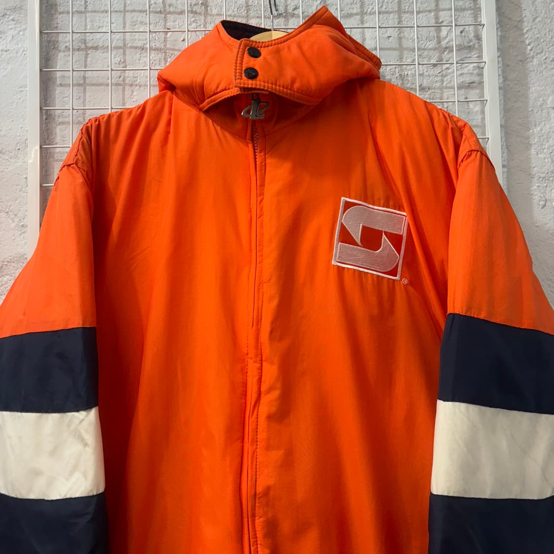 90s 러셀 어센틱 빈티지 시러큐스 오렌지 패딩 자켓 XL 상품이미지3